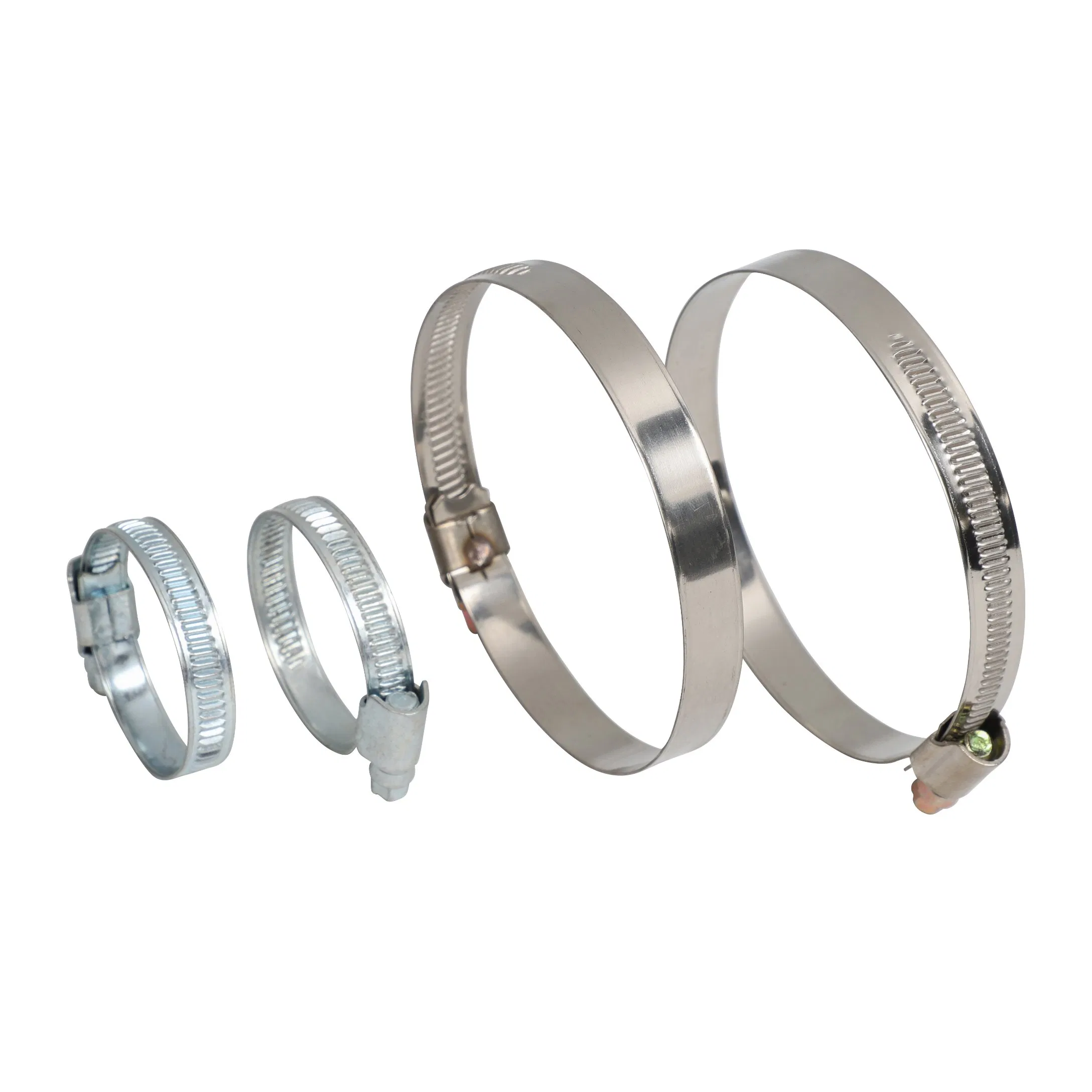 DIN Embossed Non-Perforated Worm Gear Clamp with Symmetric Welded Housing, Stainless Steel German Middle Type Hose Clip for Automotive