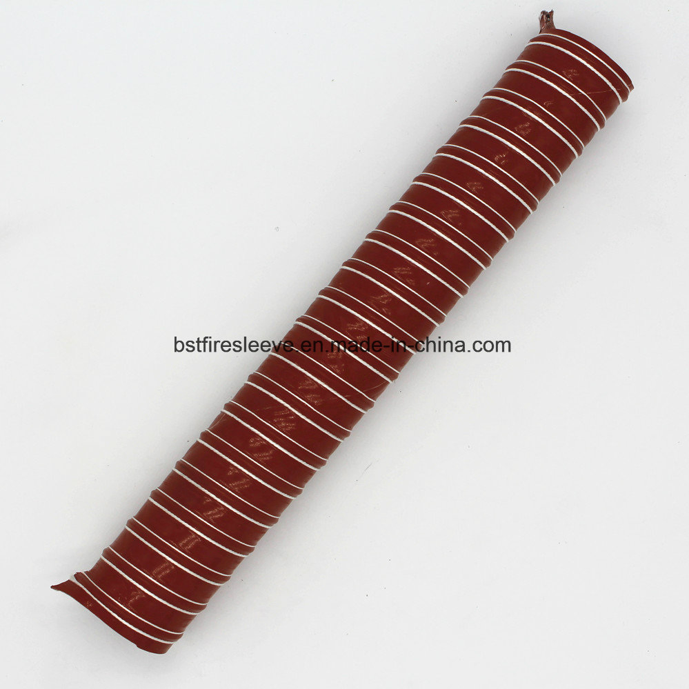 Hot Air Duct High Temperature Protection Silicone Coated Fiberglass Fabric Hose Reinforced with a Spring Steel Wire