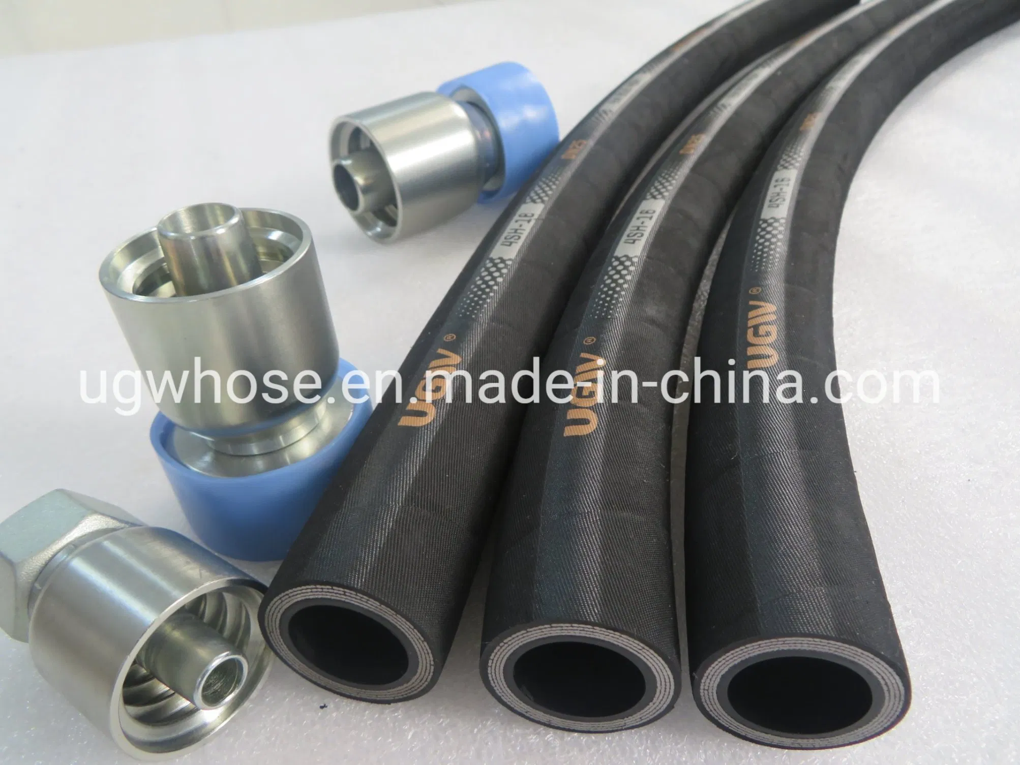 SAE 100 R1at 14 Nw 6 800 Bar 6m Brake Stripe High Power Steering Quality Wire Braid Hydraulic Hose Pipe for Forklift