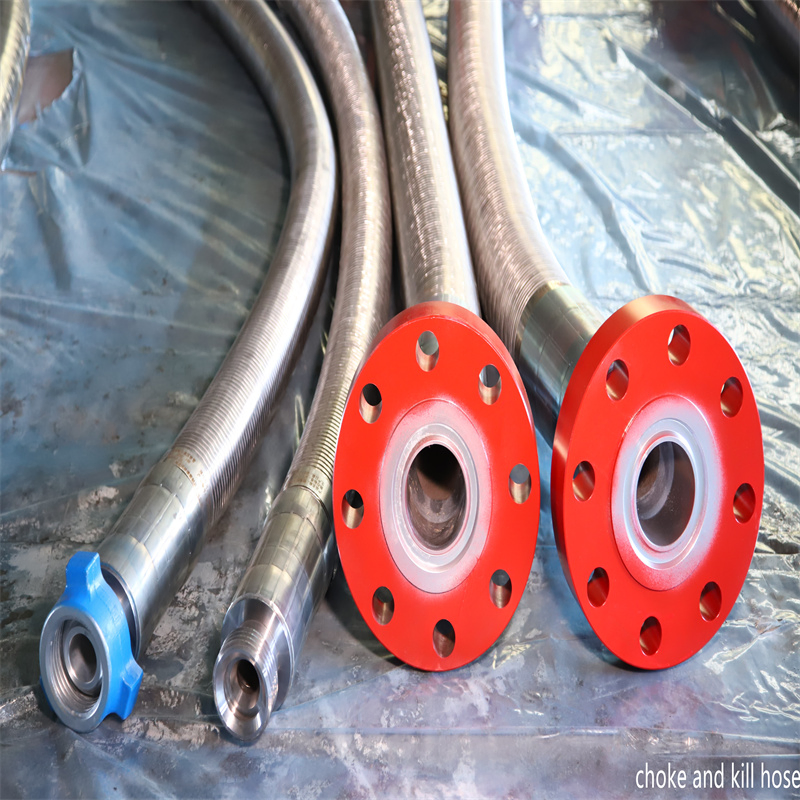 API 16c Oilfield Oil Rig Fire Resistance Flexible Choke Line and Kill Line Rubber Hose Choke and Kill Hose for Oilfields Flexible Oil Rig High Pressure Hose