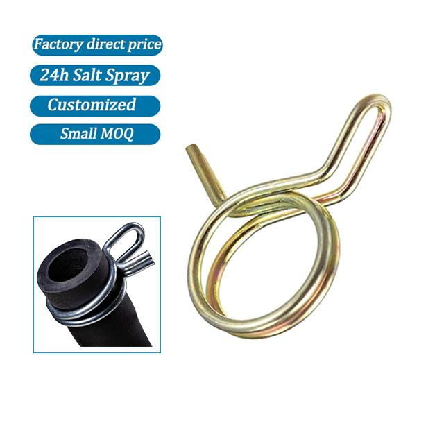 Factory Fuel Hose 65mn Steel Stainless Steel Zinc Plated 9mm Double Wire Springs Clamp for Automotive