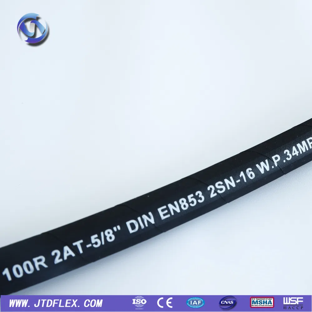 Manufacturer Direct Sales High Pressure Braided Industrial Flexible Rubber Hydraulic Hose SAE 100r2at DIN En853 2sn with Two Steel Wire Braids