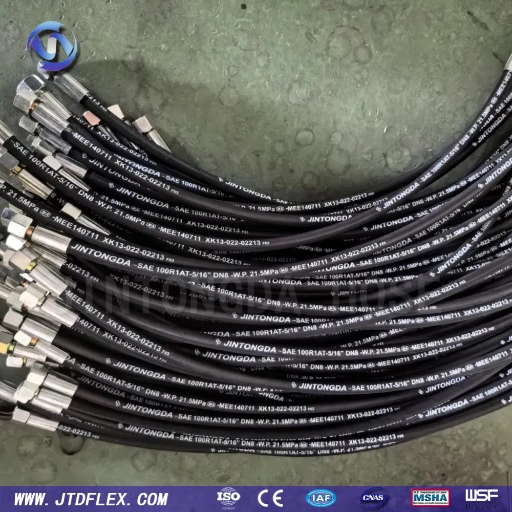 Manufacturer Wholesale Lowest Price Flexible Color Steel Wire Braided Hydralic DIN SAE R1 1sn R2 2sn Custom High Pressure Hydraulic Rubber Hose