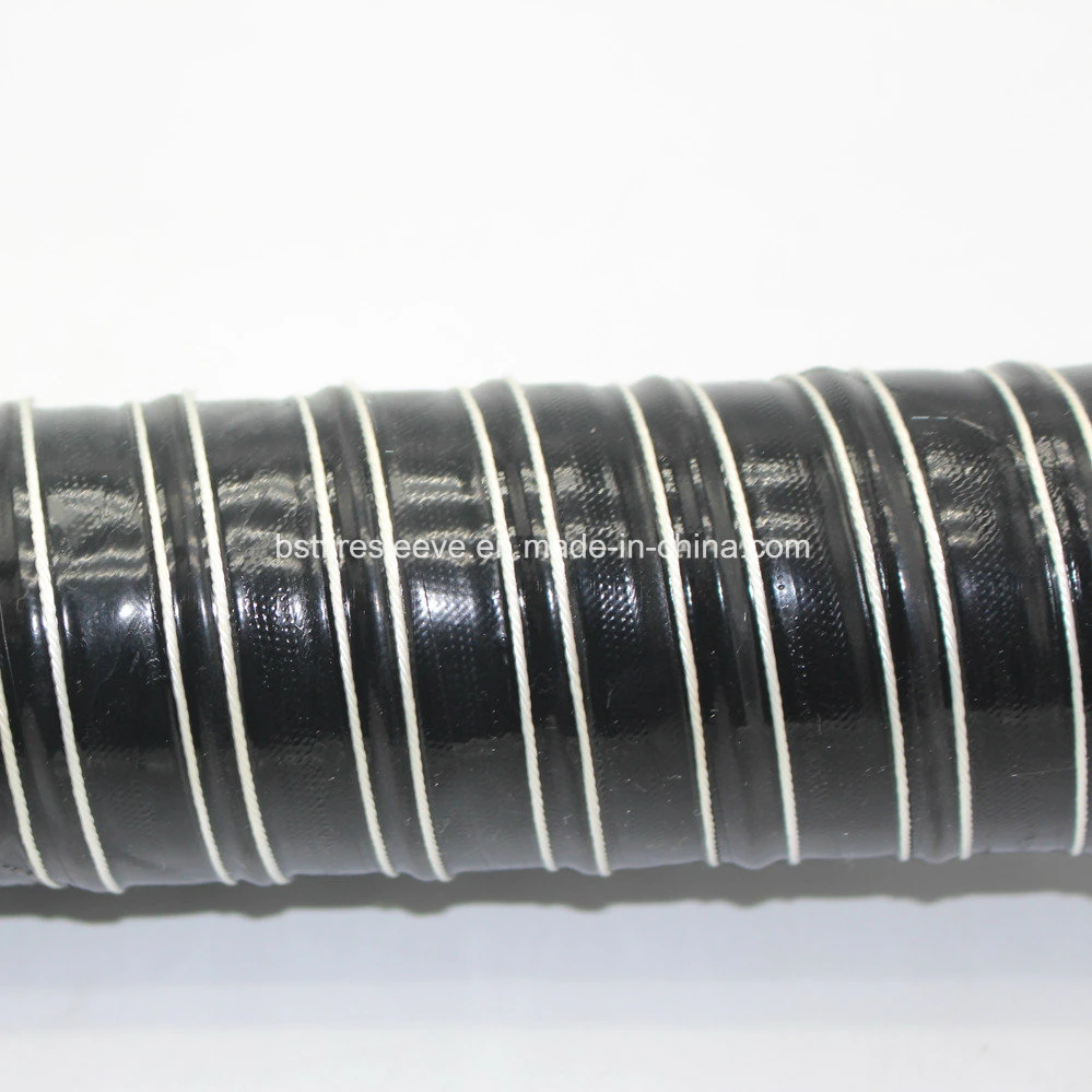 Hot Air Duct High Temperature Protection Silicone Coated Fiberglass Fabric Hose Reinforced with a Spring Steel Wire