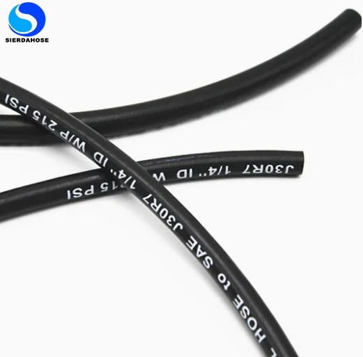 SAE J30r7 High Tensile Polyester Single Fiber Reinforced Fuel Injection Line Emission Control Automotive Hydraulic Flexible High Pressure NBR Rubber Hose