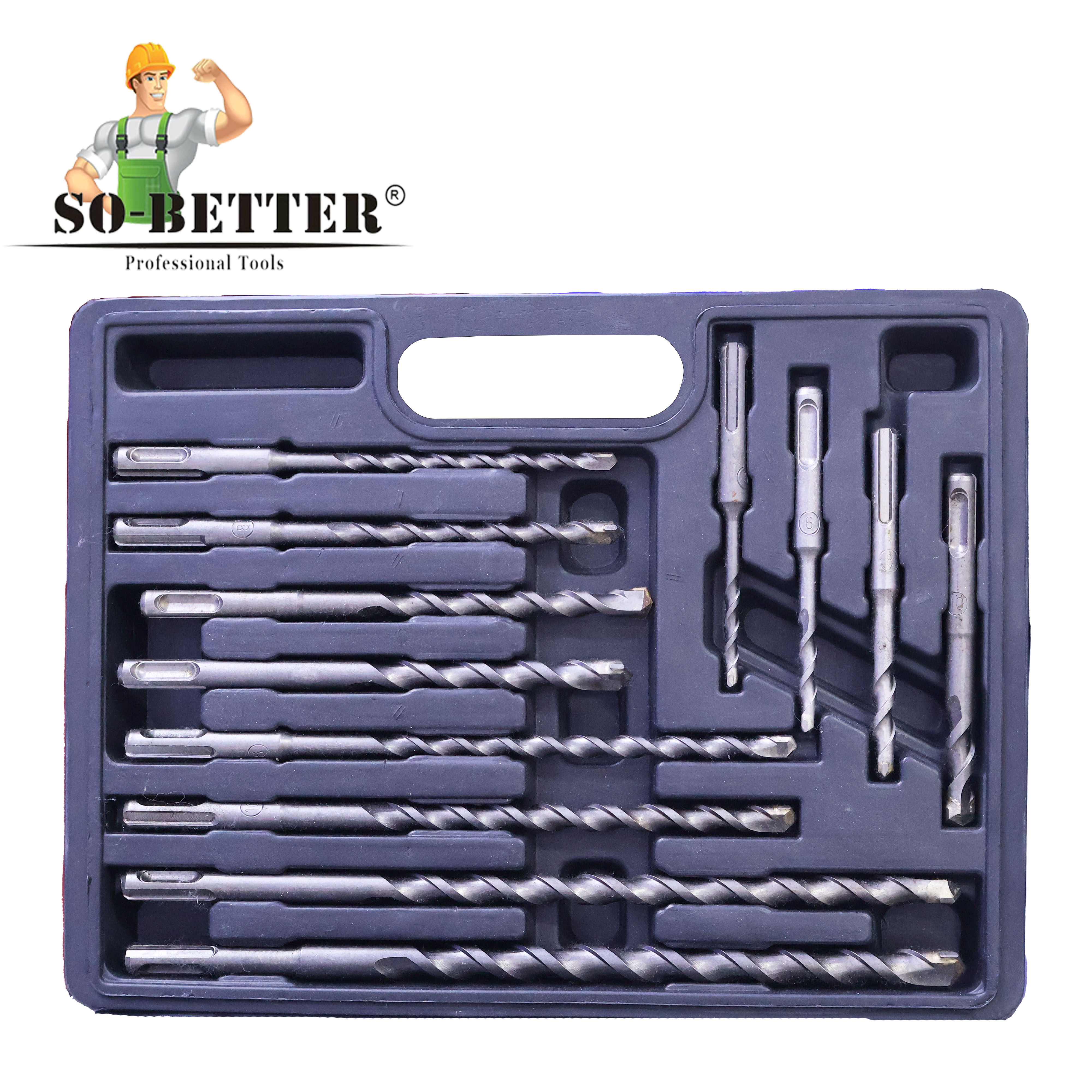 Electric Hammer Drills SDS Plus And Chisel Set 17pcs For Concrete Stone Working