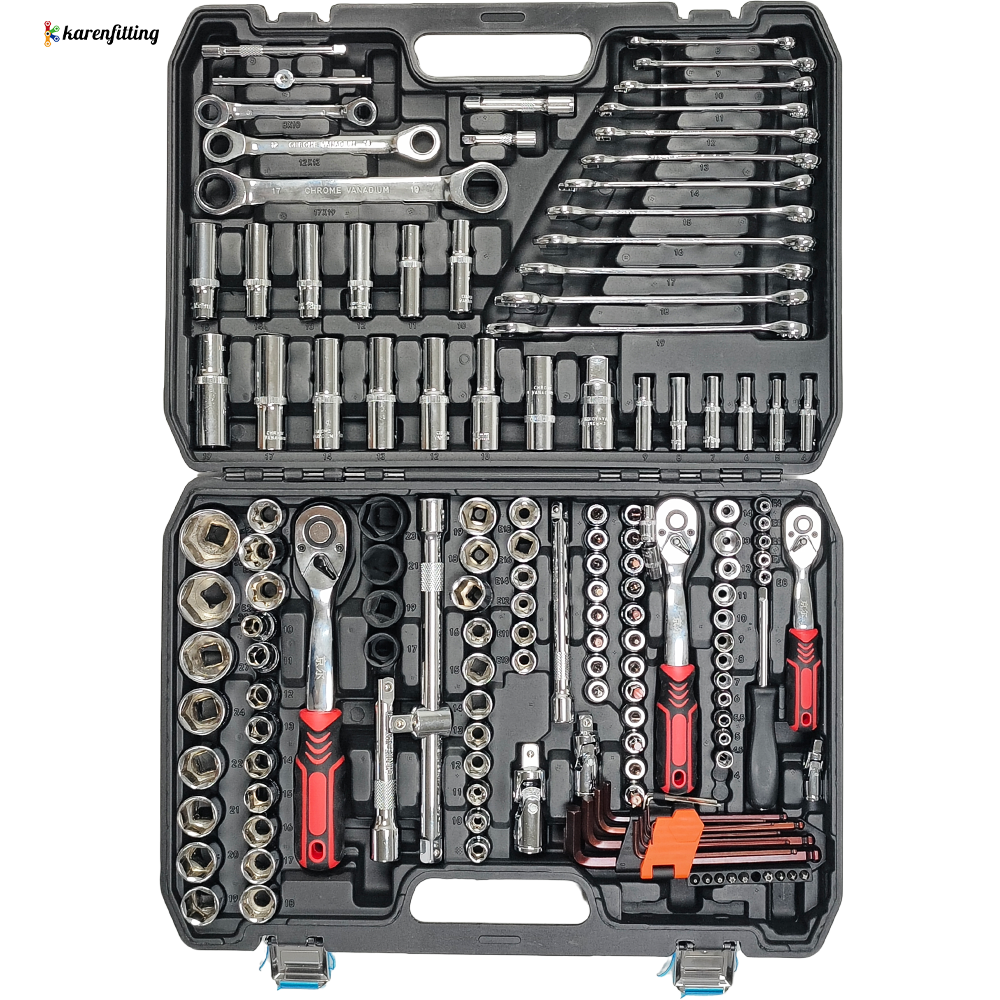 Professional 108/150/172pcs Socket Set Durable Versatile 1/4 3/8 Inch Drive Auto Repair Tool Case Customizable OEM Bag