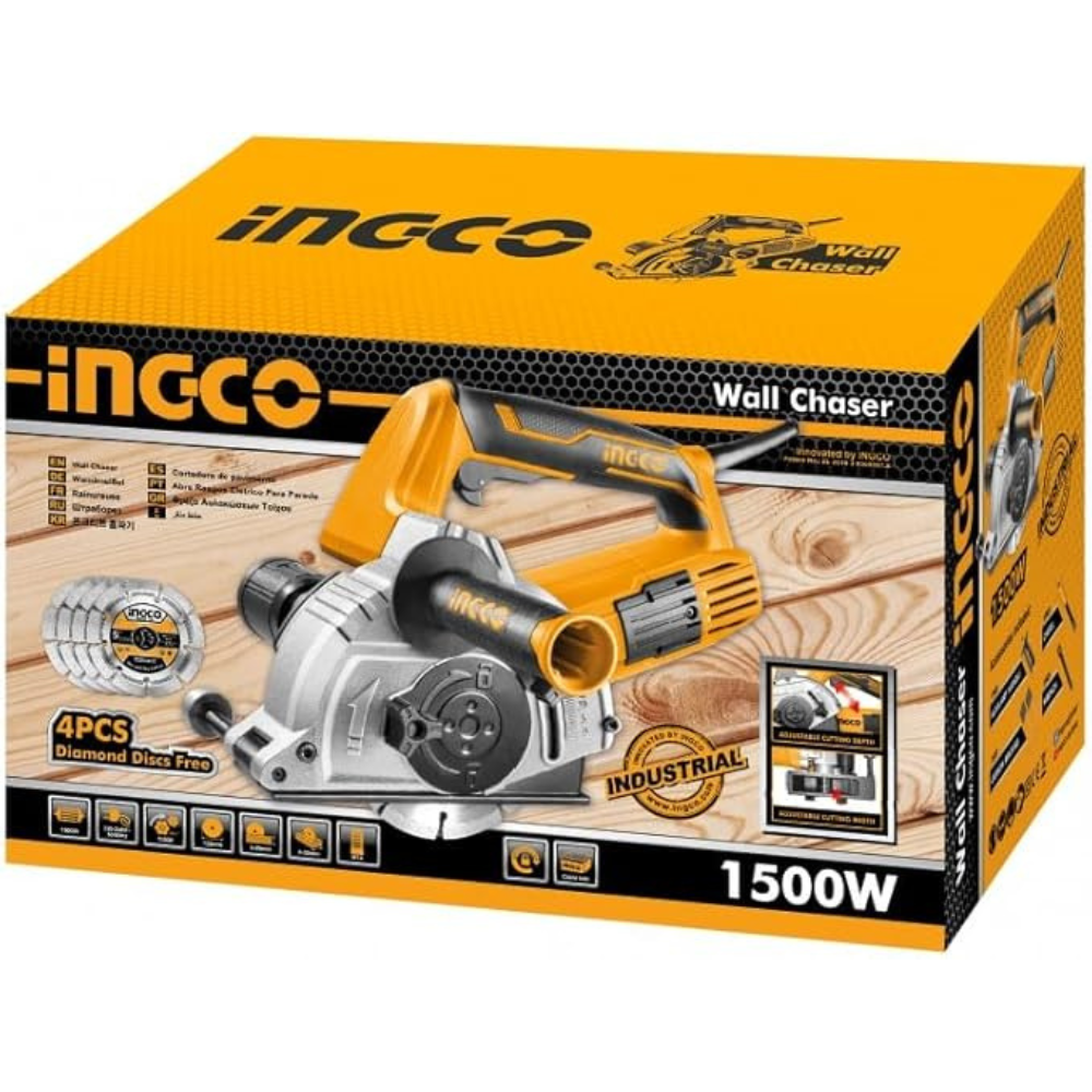 1500W Wall Chaser With 125mm Diameter M14 Concrete Cutter Traces Walls And Pipes
