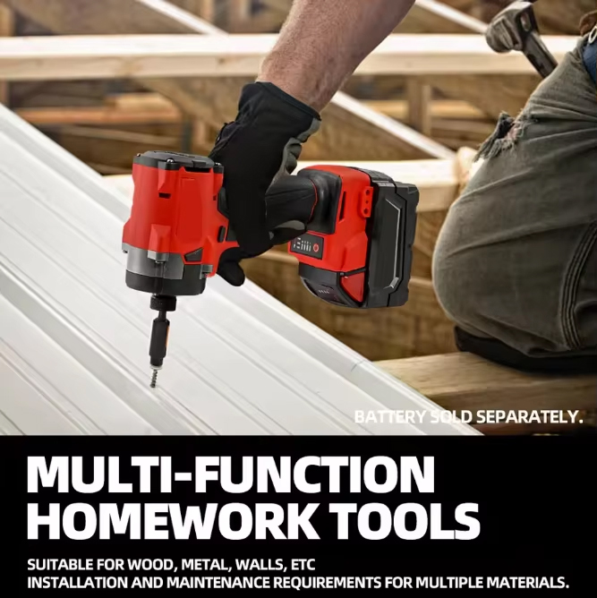 Red Variable-speed 18V Cordless Power Tools Woodworking Auto Repair &amp; Industrial Fastening Work Brushless Electric Screwdriver