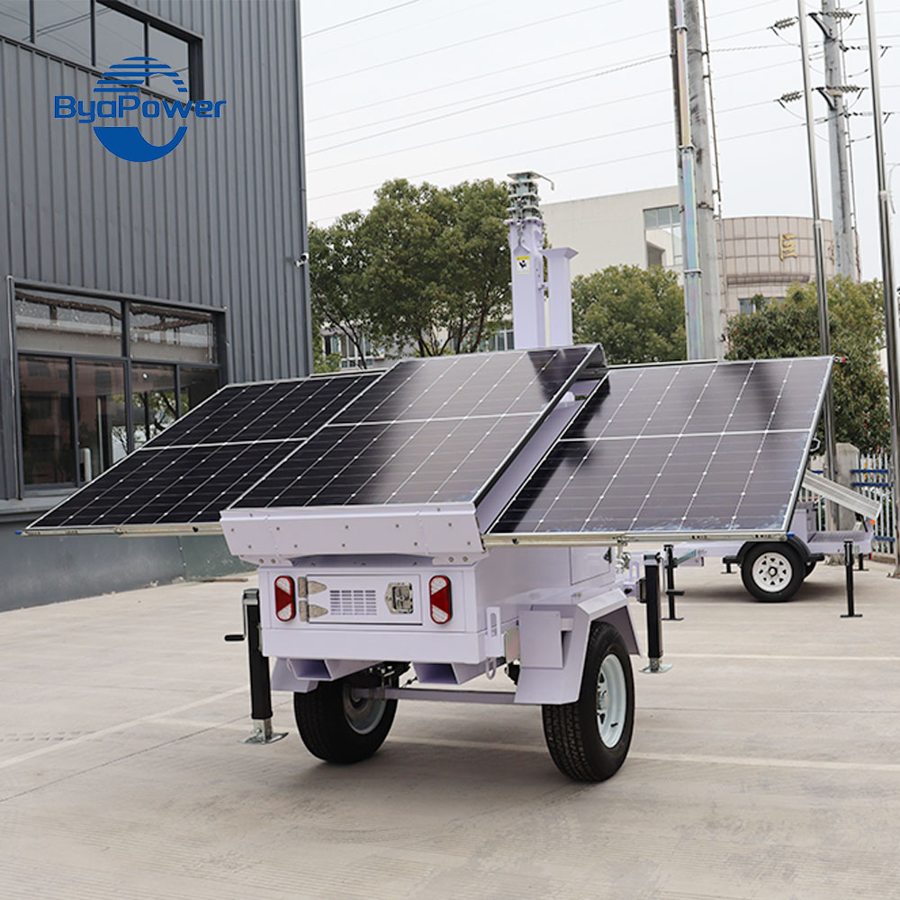 Solar Electricity Generating System Green Power Solar Trailer With Solar Generator System and Lighting Tower for Sale