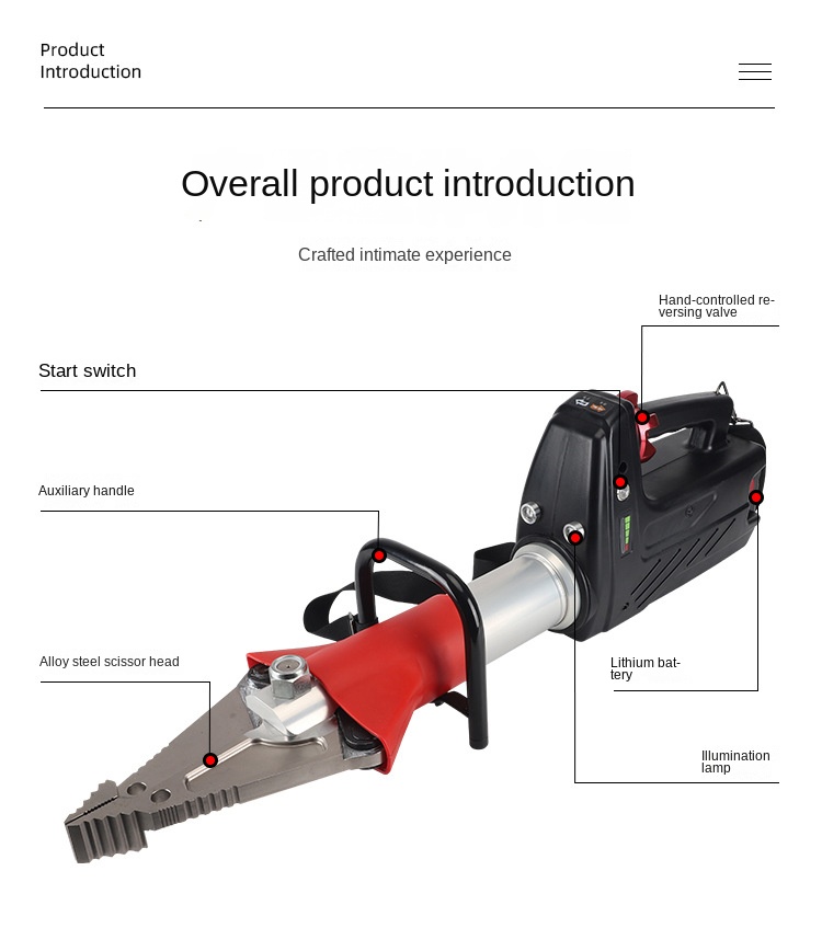 Electric Hydraulic Demolition Tool Set JK-370 Lithium Fire Rescue Equipment Combination Shear Expansion Tool High Strength Alloy