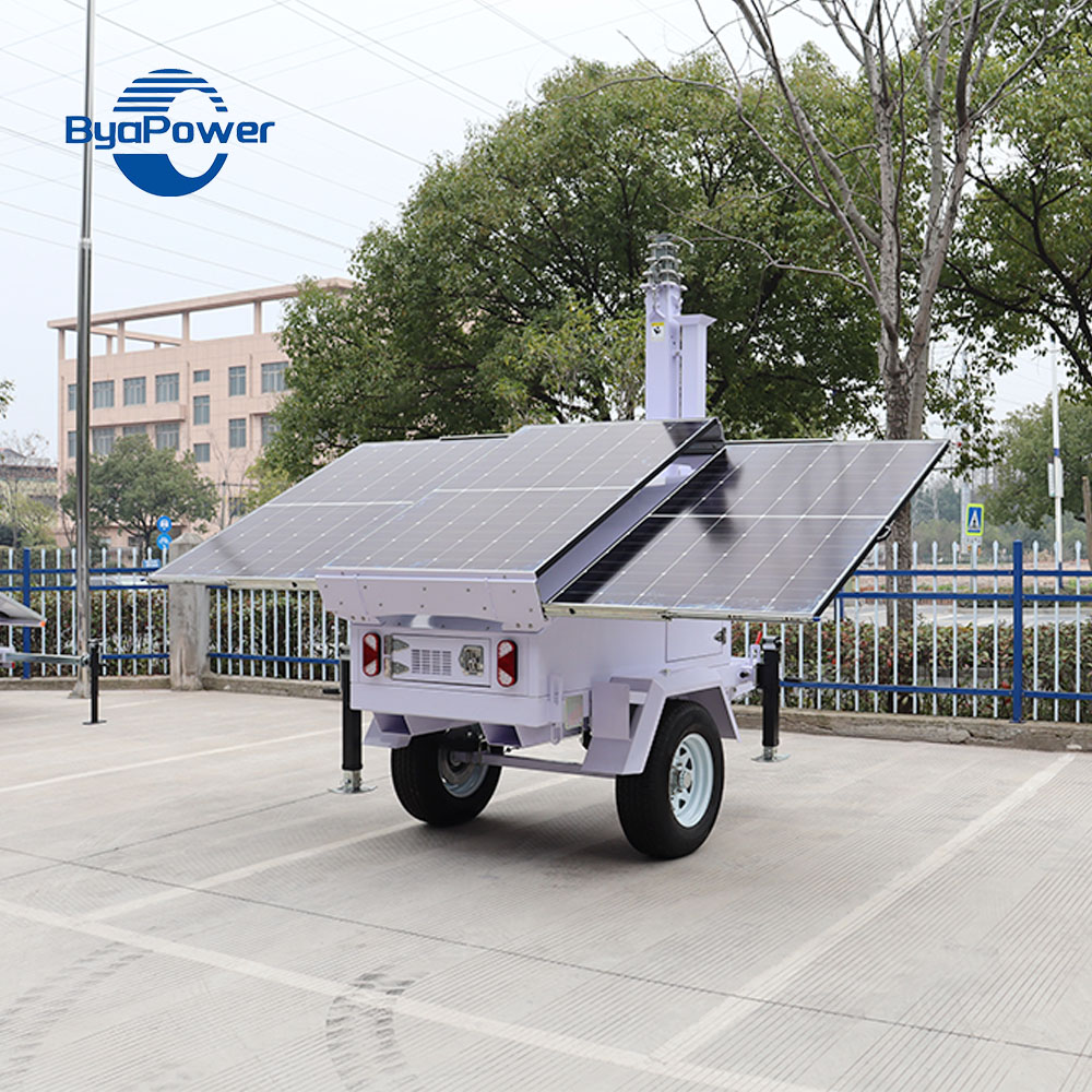 Solar Electricity Generating System Green Power Solar Trailer With Solar Generator System and Lighting Tower for Sale