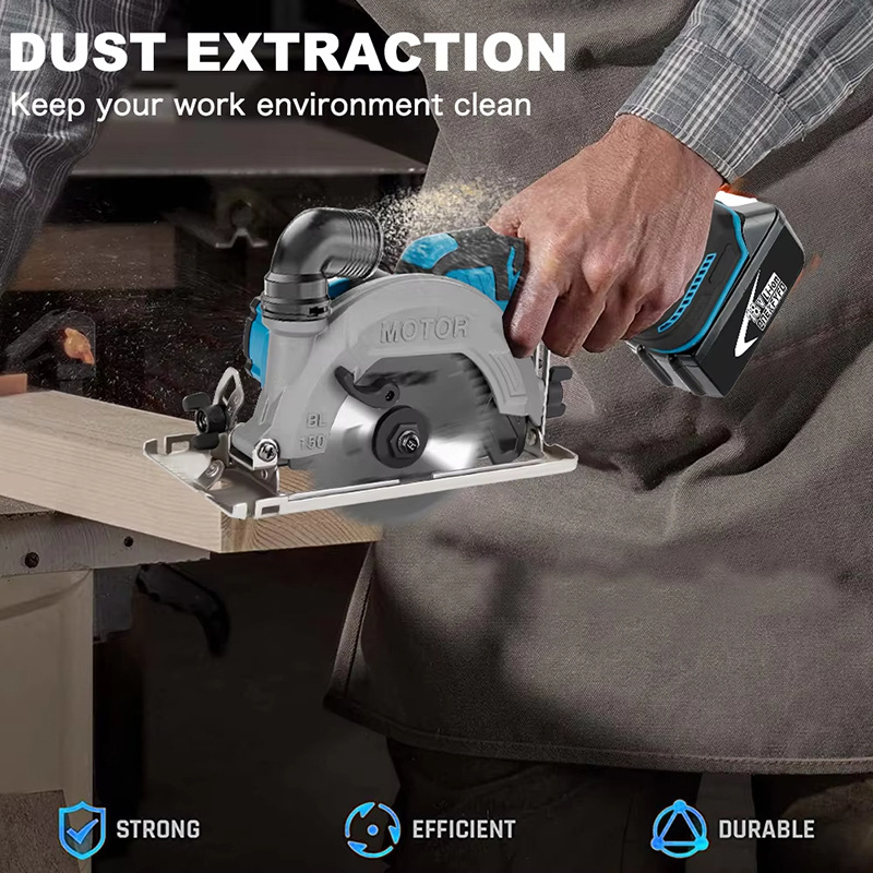 Cordless Electric Brushless Circular Saw Adjustable Wood Cutting Machine 6 Inch 150mm Handheld Woodworking Saw Lithium Battery