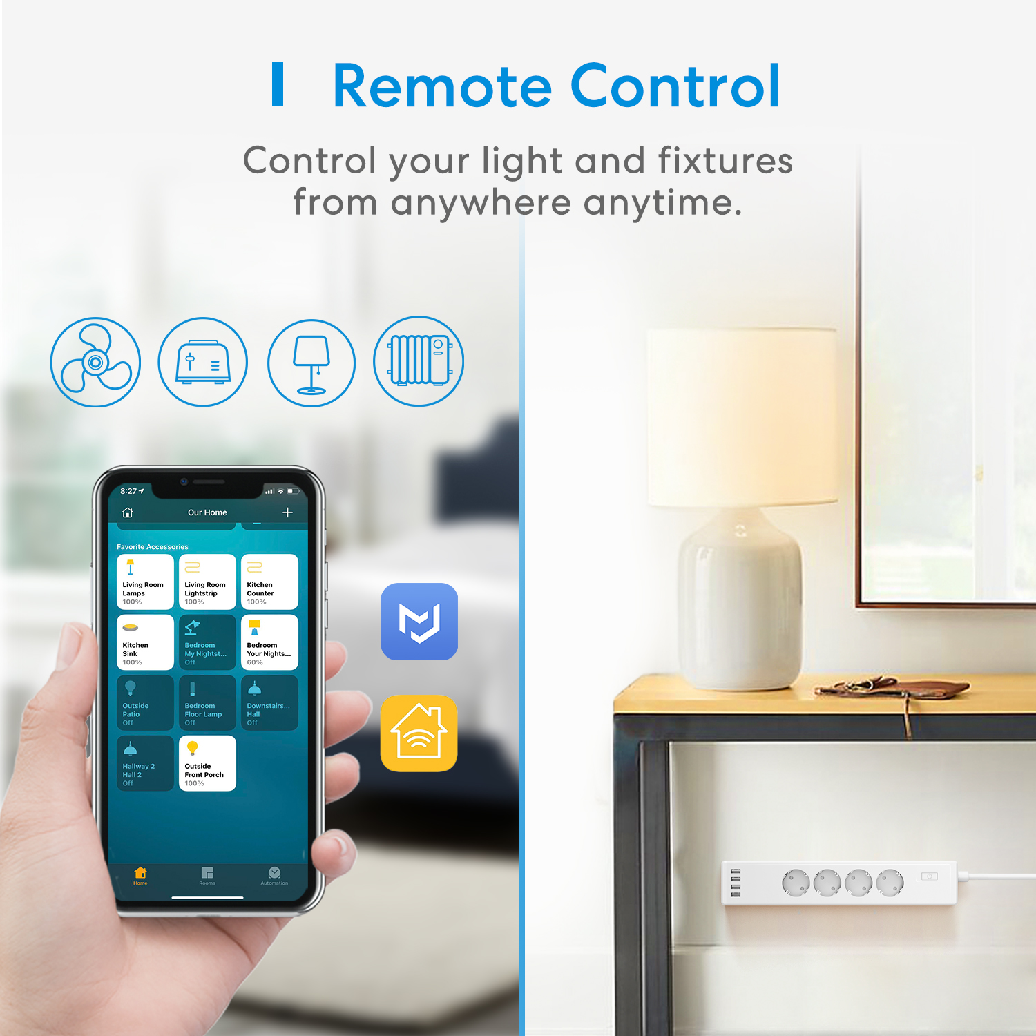 MS425F-Smart Wi-Fi Power Strip 4 AC + 4 USB