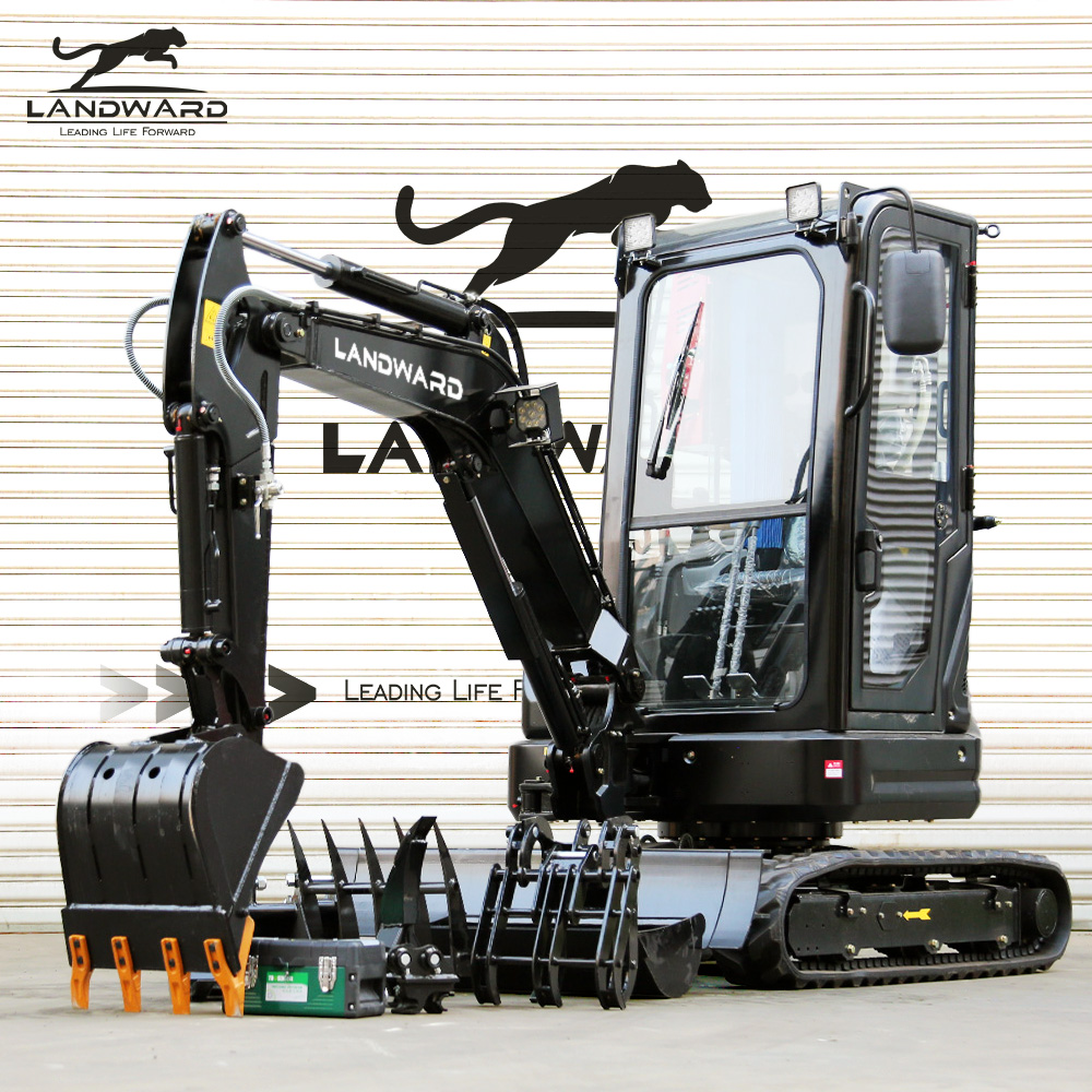 Free Shipping Kubota Excavators EPA Engine 3.5 Ton Home Small Digger 1 Ton 2 Tons LANDWARD Mini Excavator Machine For Sale