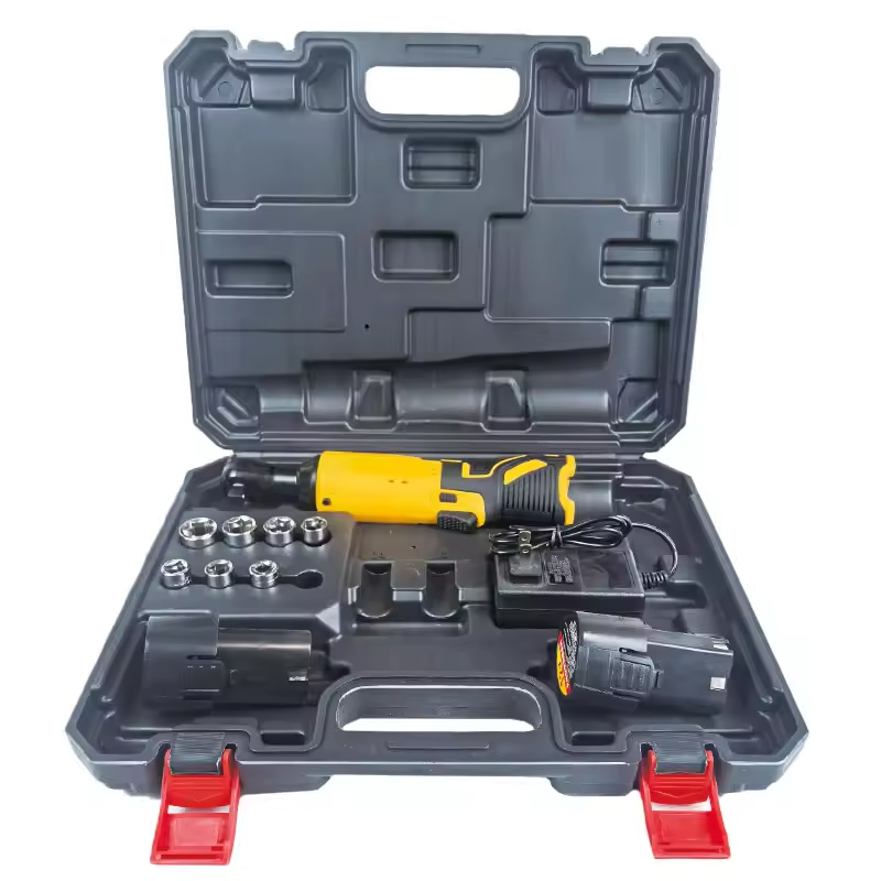 Industrial Cordless Electric 12v Ratchet Wrench Set with 2 Packs of 1300mAh Lithium-ion Batteries Max Torque 80n