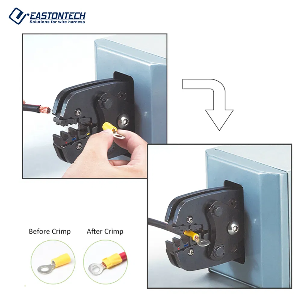 Eastontech Air Power Fek-20m 2.0t Multi-Functional Pneumatic Ferrules or Males or Females Receptacles Terminal Crimper Tool