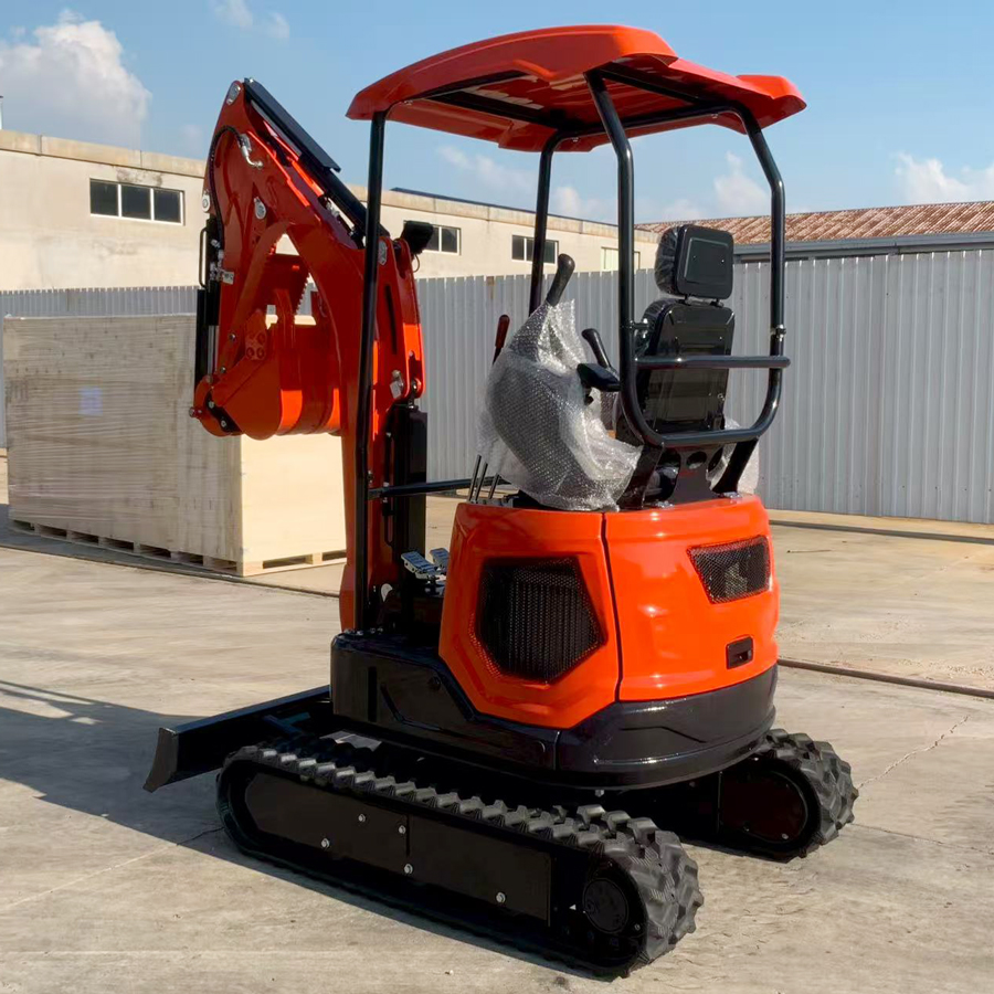 Free Shipping Mini Excavator 1.8 Ton Agriculture Farm Mini Digger Machine Rubber Crawler Garden Digging Mini Digger Excavator