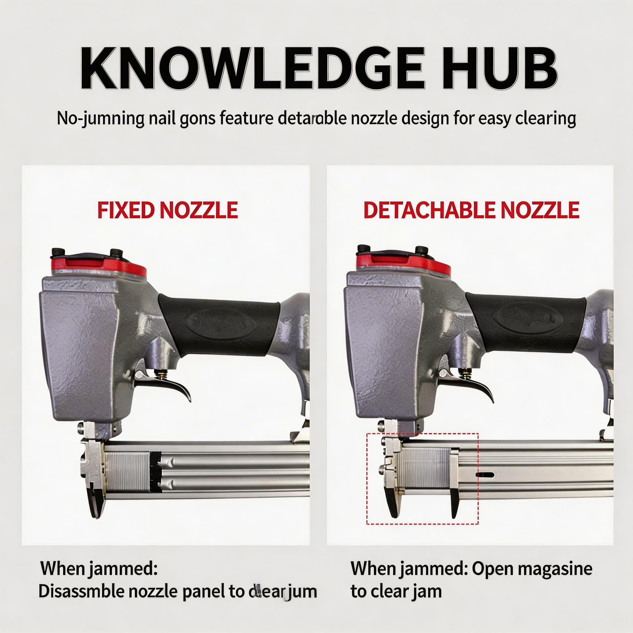 Air-Powered Steel Nail Gun Pneumatic Fastening Tool with Depth Control for Concrete Brick Wood Construction