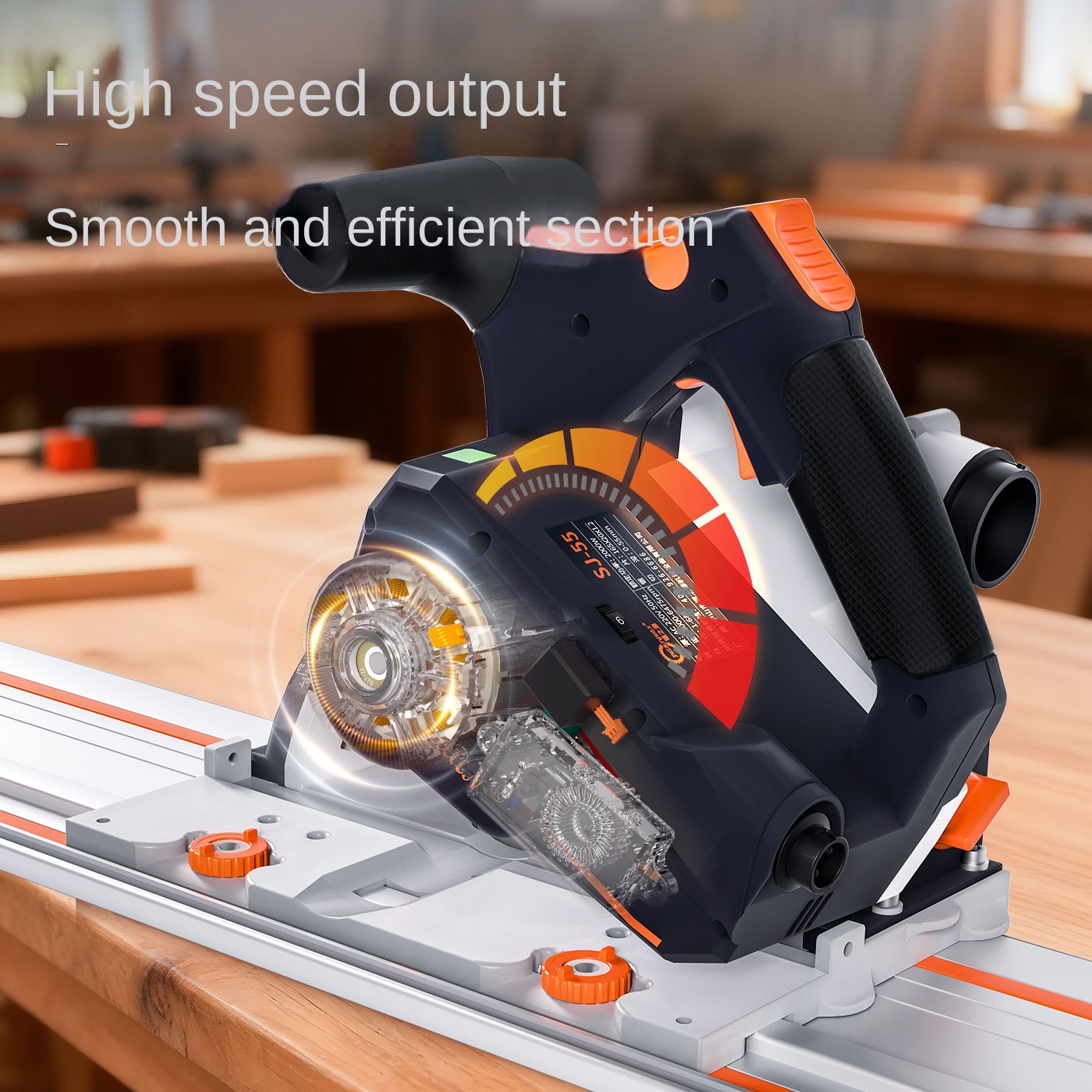 Industrial Grade 2000W Brushless Track Circular Saw Portable Woodworking Cutting Tool with Guide Rail for Carpentry Wood Cutting