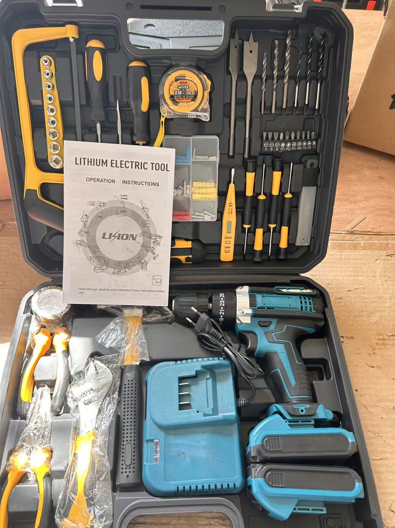 New Arrival Multifunctional Cordless Power Drill Combo Kit Household Tool &amp; Craftsman Mechanic Woodworking Set Battery Source CE