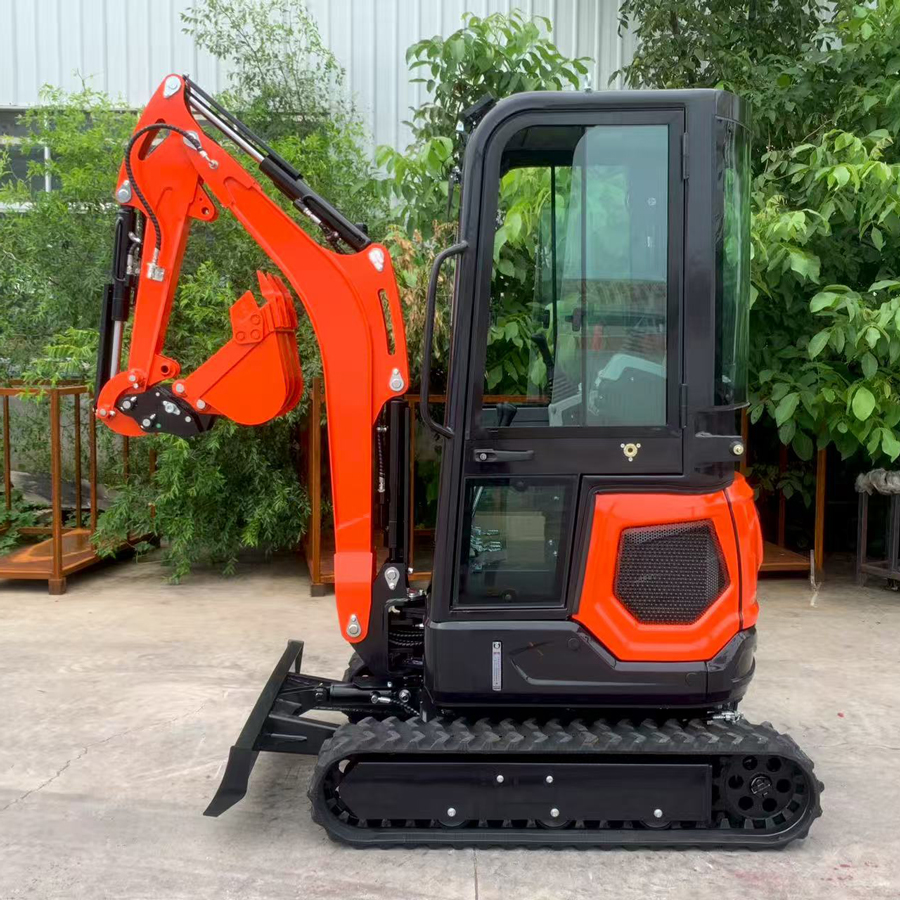 Free Shipping Mini Excavator 1.8 Ton Agriculture Farm Mini Digger Machine Rubber Crawler Garden Digging Mini Digger Excavator