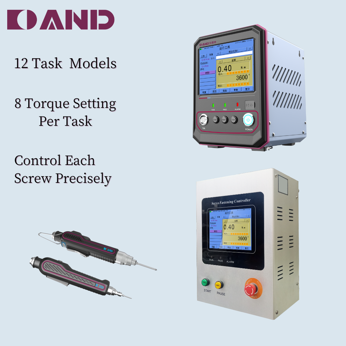 AND DC15 Industrial Intelligent Smart Power Tool Digital Servo High Torque Precision Brushless Electric Screwdriver Drill Set