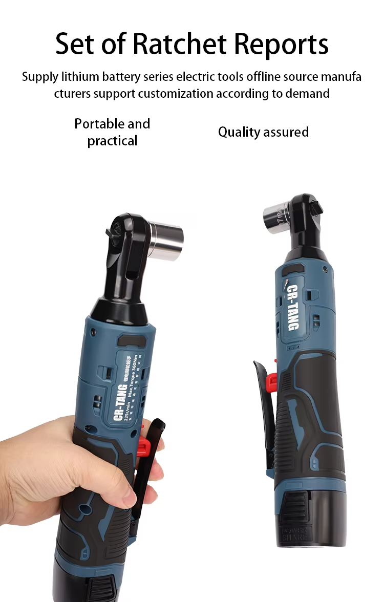 Handy High Torque 21V Li-Ion Rechargeable Cordless Brushless Motor Electric Ratchet Wrench for Industrial DIY Stage Truss