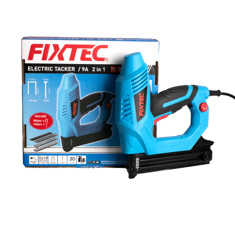 Fixtec Power Woodworking Tools Multi Function Electric Nailer Pneumatic Air Stapler