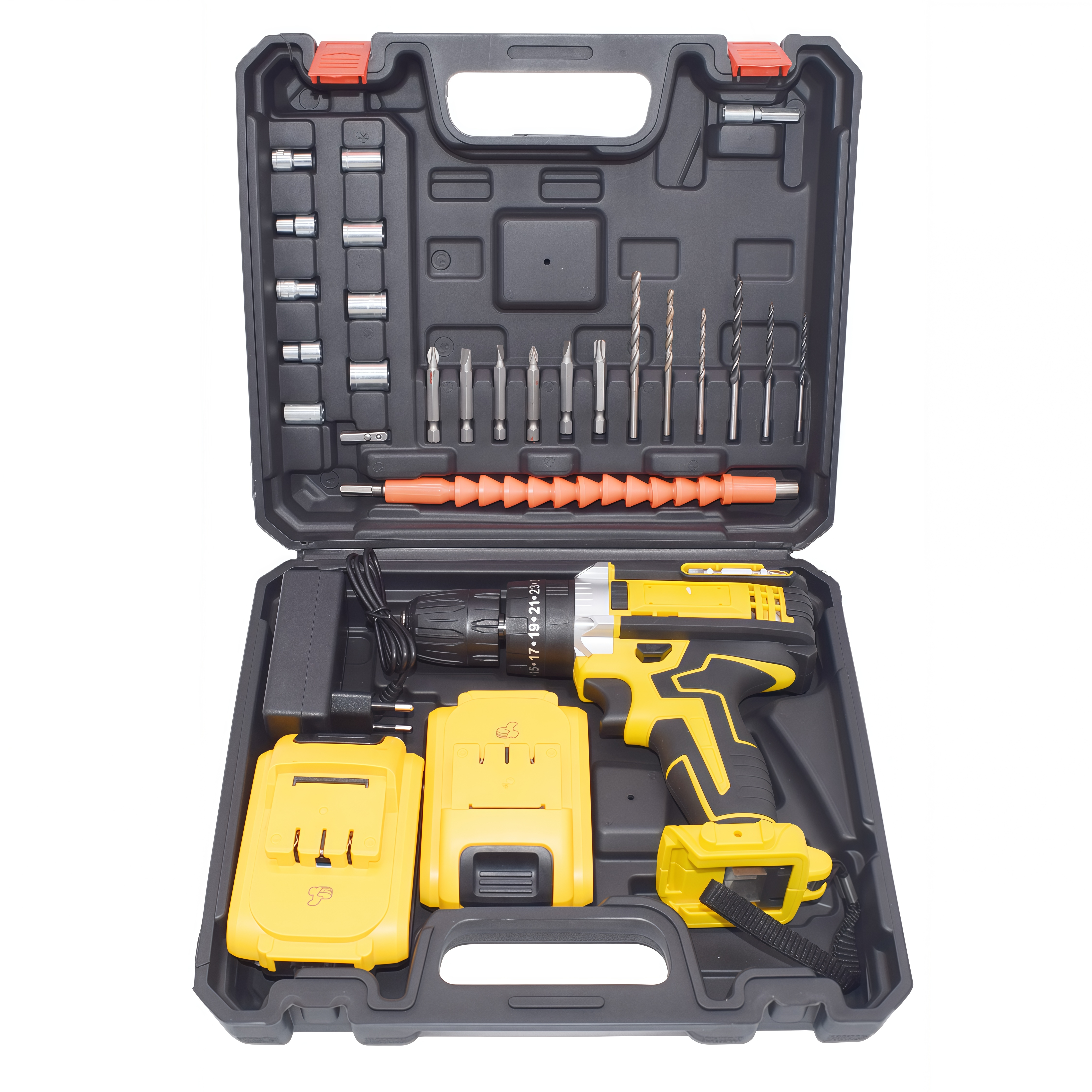 Portable 21V Lithium-Ion Cordless Drill Set Variable Speed Brush Motor Rechargeable Battery Charger 10mm Max Drilling Diameter