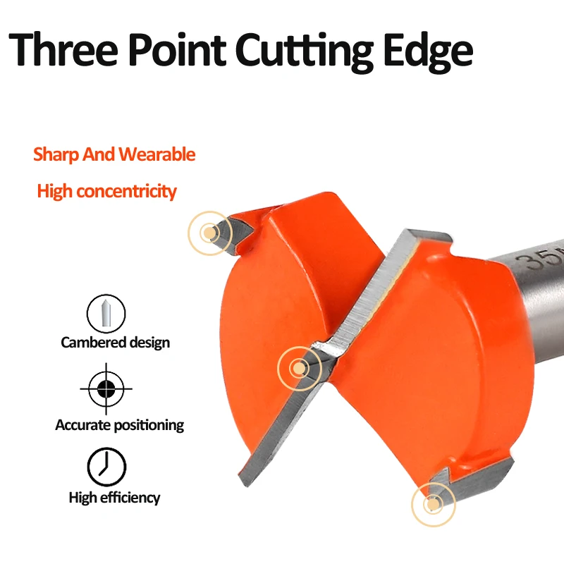 Onmaiwei 16-60mm High-efficiency Carbide Tipped Forstner Bit Set Boring Hole Saw Cutter Woodworking Drill Bits Wood Plastic
