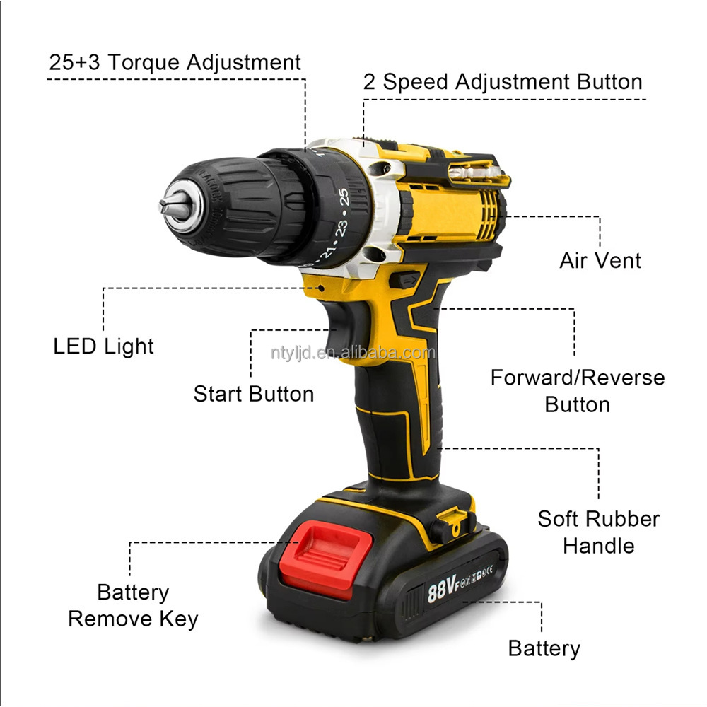 Factory Wholesale OEM/ODM Professional 21V Cordless Drill Screwdriver Combo Kit Lithium-Ion Power Tool Set Construction Variable