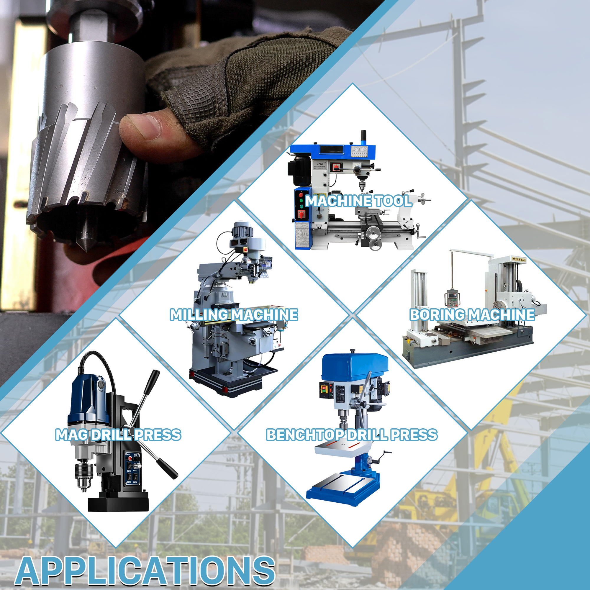 Tideway Power Drill Bit Rail Cutter Carbide Tungsten Steel Drilling Holes Twisting Metals Cutting Tool