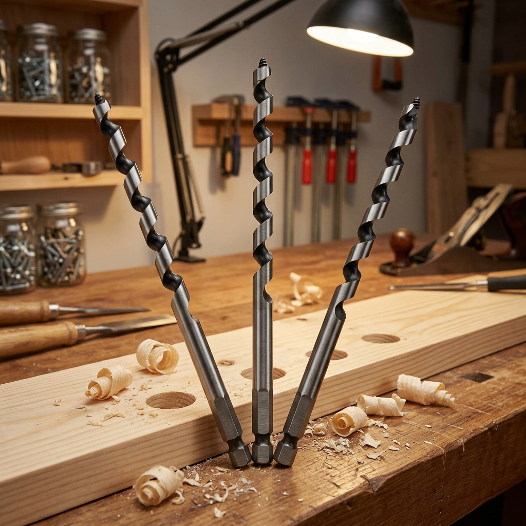 Power Tools Manufacturer 6pc/8pc DIY Woodworking Auger Bit Set Machined Hex Shank Drill Tools with Wooden Case Customizable