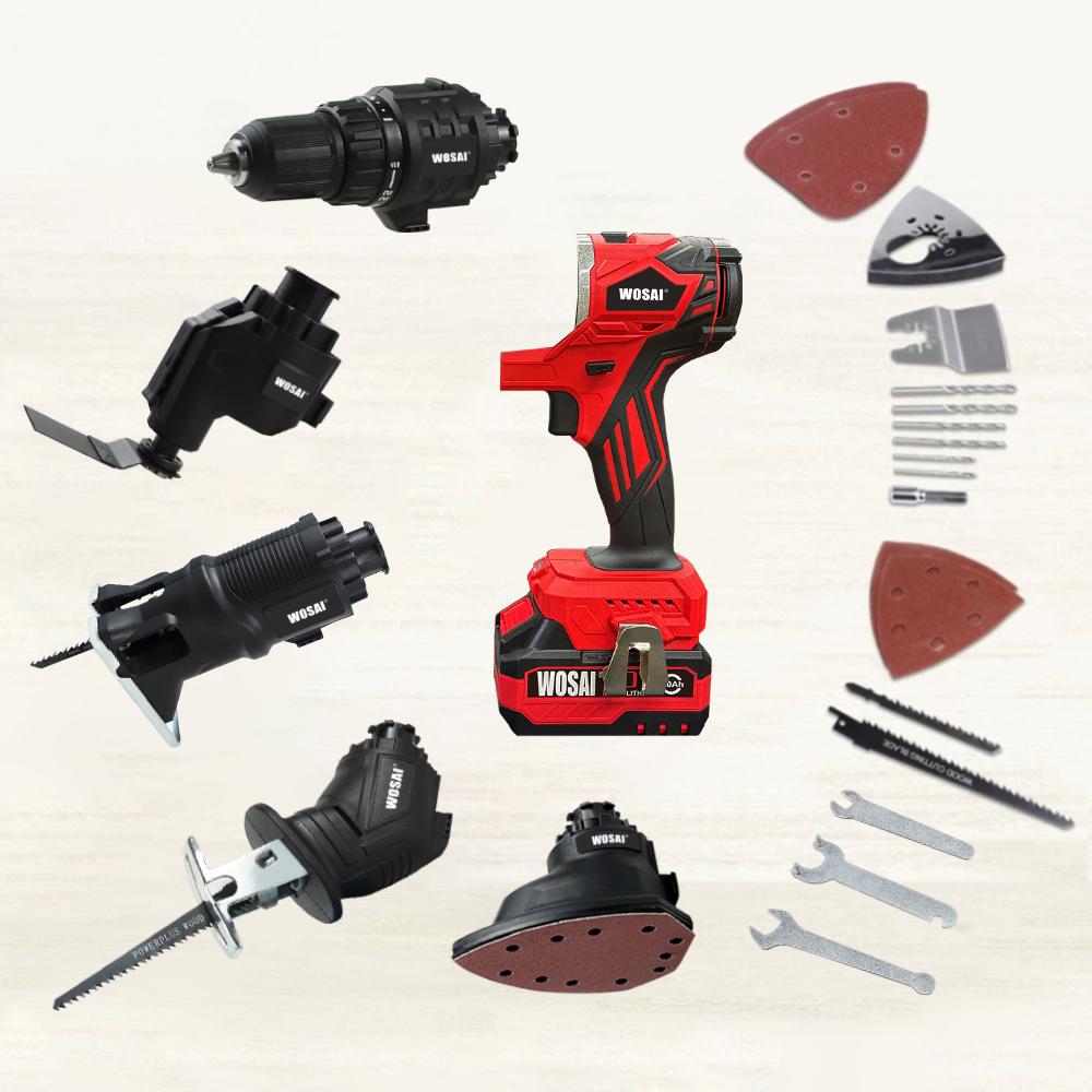 WOSAI Power Tools High Quality 18 Set Cordless Power Tools 21v 18v 6.0ah 5.0ah 4.0ah Compatible Lithium Ion Cordless Tools Set
