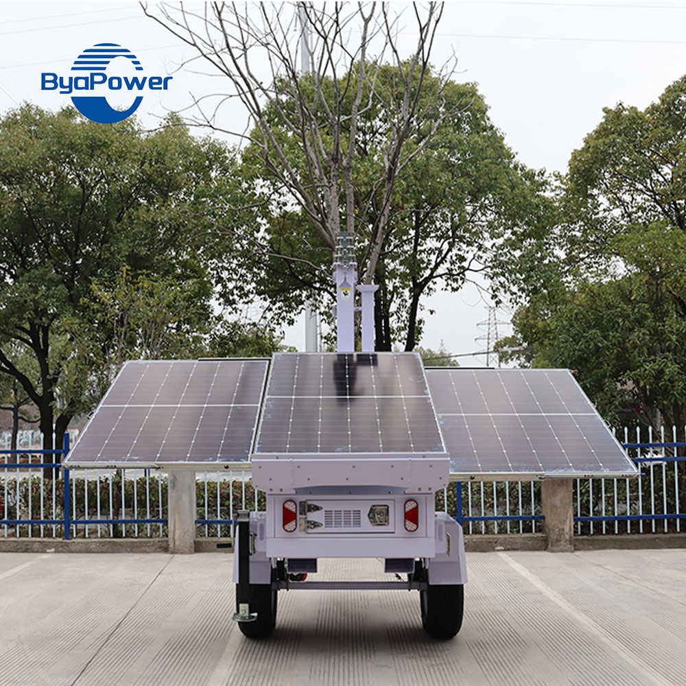 Solar Electricity Generating System Green Power Solar Trailer With Solar Generator System and Lighting Tower for Sale