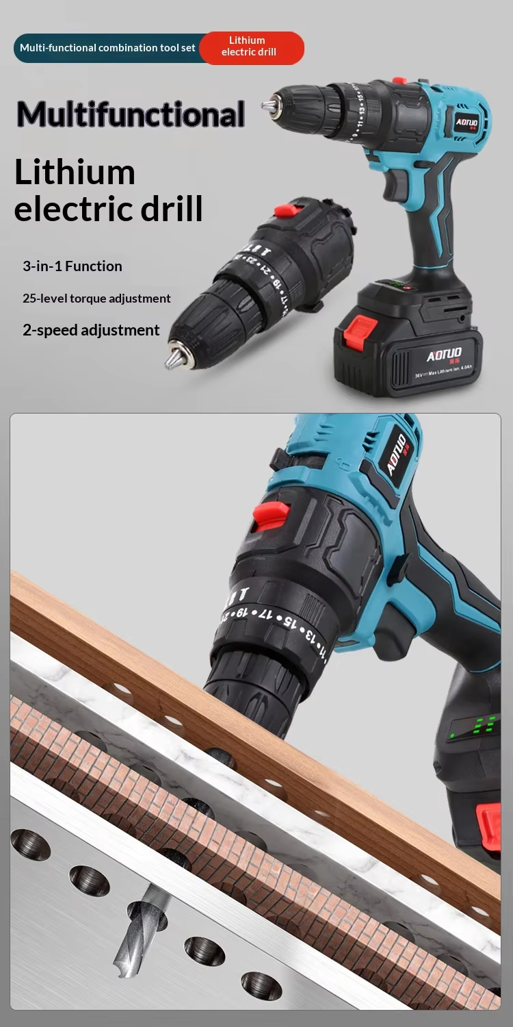 Customized Steel Lithium Battery Multi-Purpose Rechargeable Electric Hammer Tool Set with Hard Case OEM/ODM