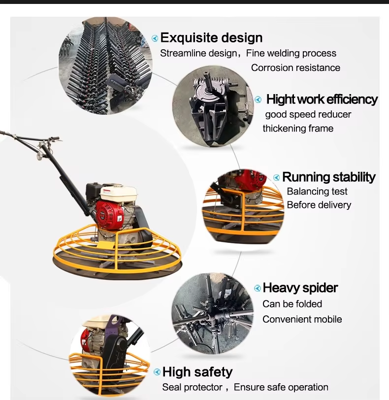 2026 Hot Sale Concrete Finishing 36 Inch Trowel Machine Gasoline Diesel Copper Hand Held Power Trowel Concrete Polishing