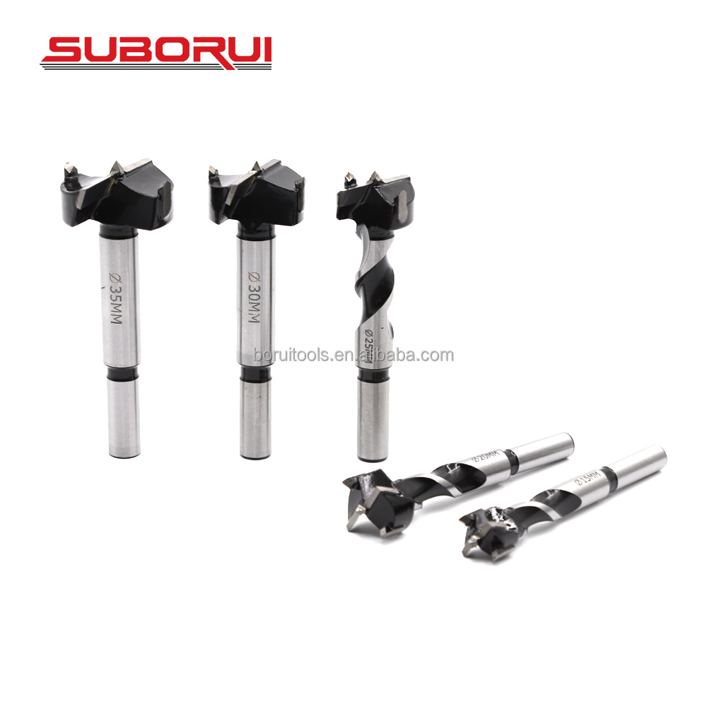 SUBORUI Tungsten Carbide Forstner Drill Bit Set 15mm-35mm Boring Wood Core Hinge Carbon Steel Metric Size Wood Hole Drilling