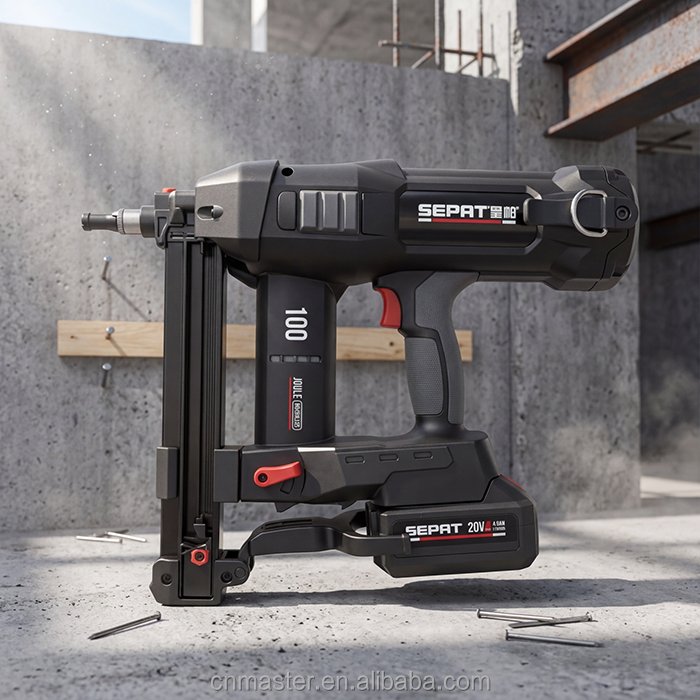 Cordless No Gas Lithium Brushless Steel Concrete Cordless Fastener Tool 20V Battery Nailer Gun 100J 15-40mm