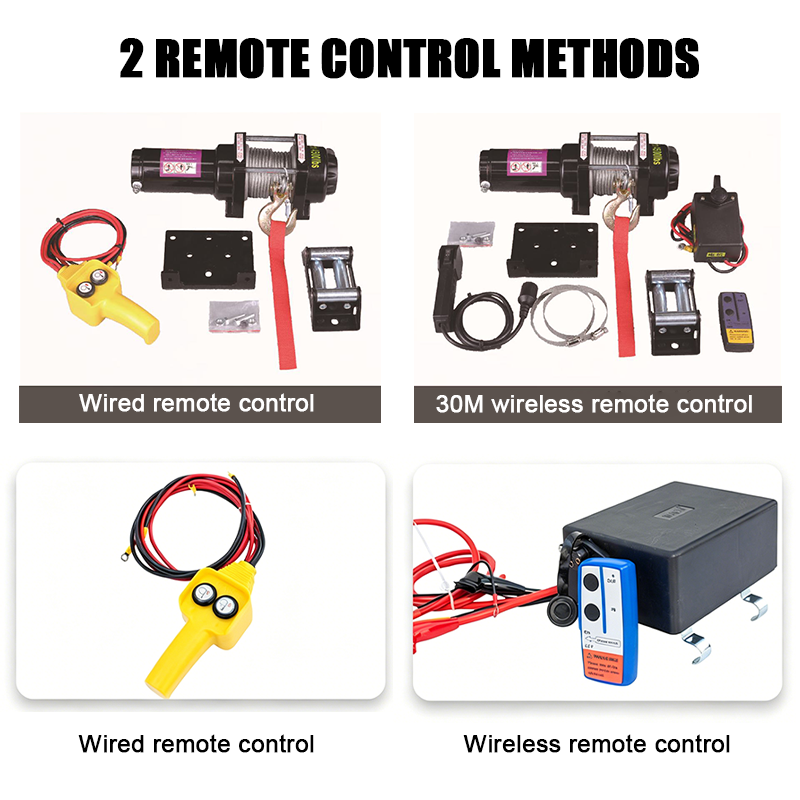 Heavy Duty 12000lb Electric Winch 12V Waterproof Electric Recovery Winch With Wireless Remote Control Synthetic Rope