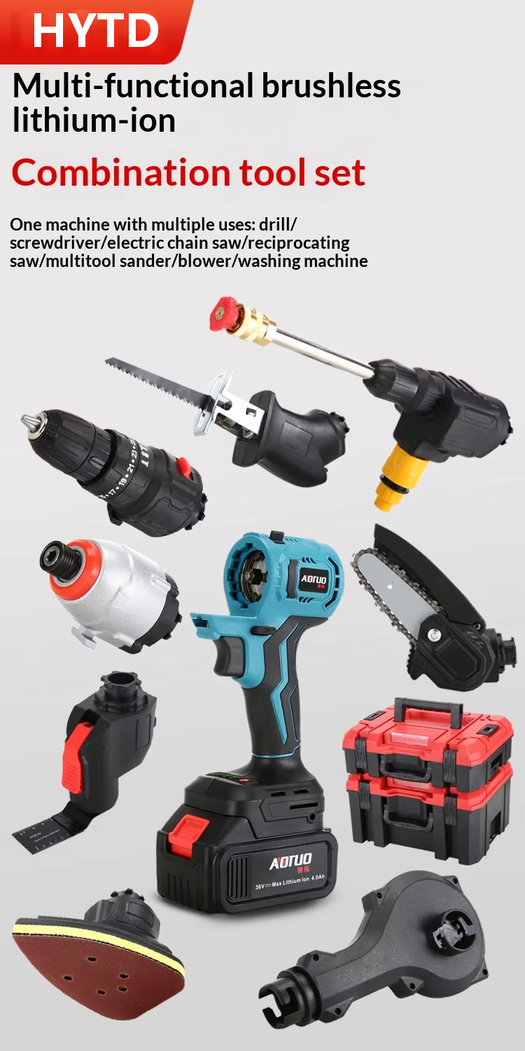 Customized Steel Lithium Battery Multi-Purpose Rechargeable Electric Hammer Tool Set with Hard Case OEM/ODM