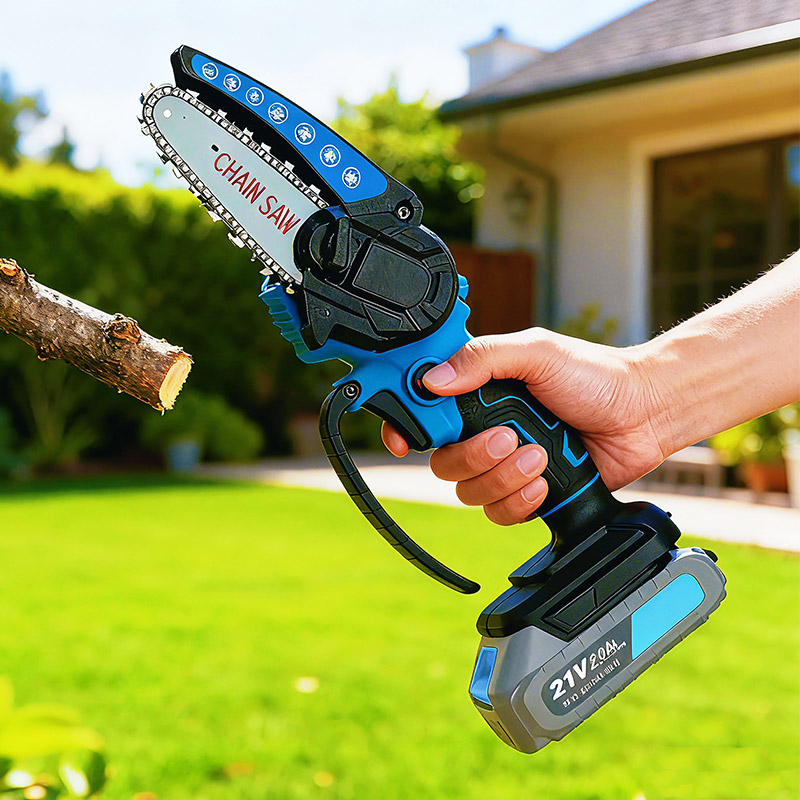 WL4-inch Lithium Battery Rechargeable Handheld Pruning Saw, Household Chainsaw, Electric Woodworking Tool
