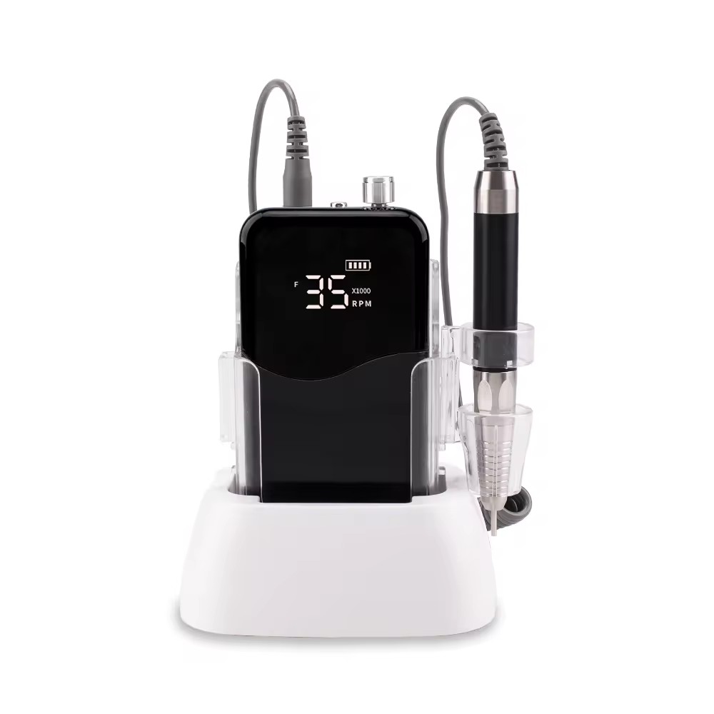Professeional Strong Nail Drill 35000RPM Brushless Motor Cordless Wireless Portable Nail Drill With Smart Charge Base
