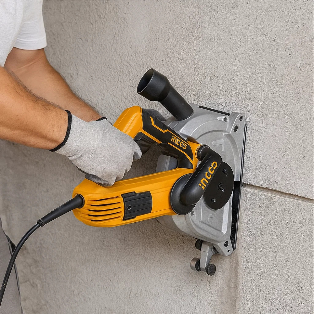 1500W Wall Chaser With 125mm Diameter M14 Concrete Cutter Traces Walls And Pipes