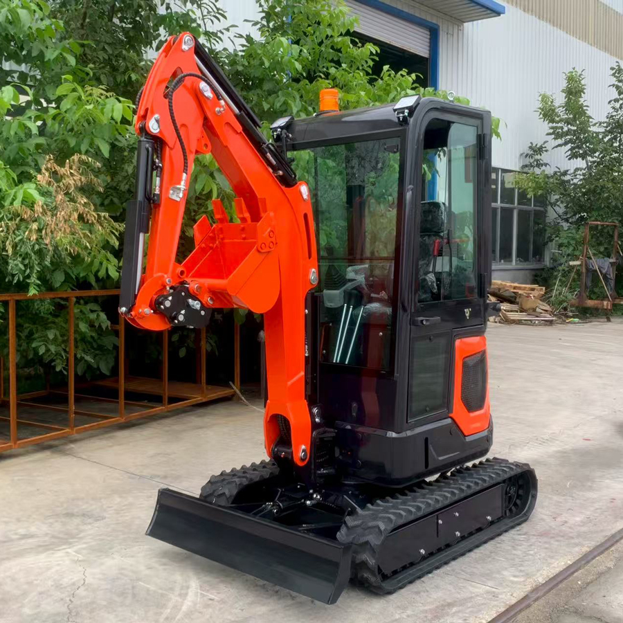 Free Shipping Mini Excavator 1.8 Ton Agriculture Farm Mini Digger Machine Rubber Crawler Garden Digging Mini Digger Excavator