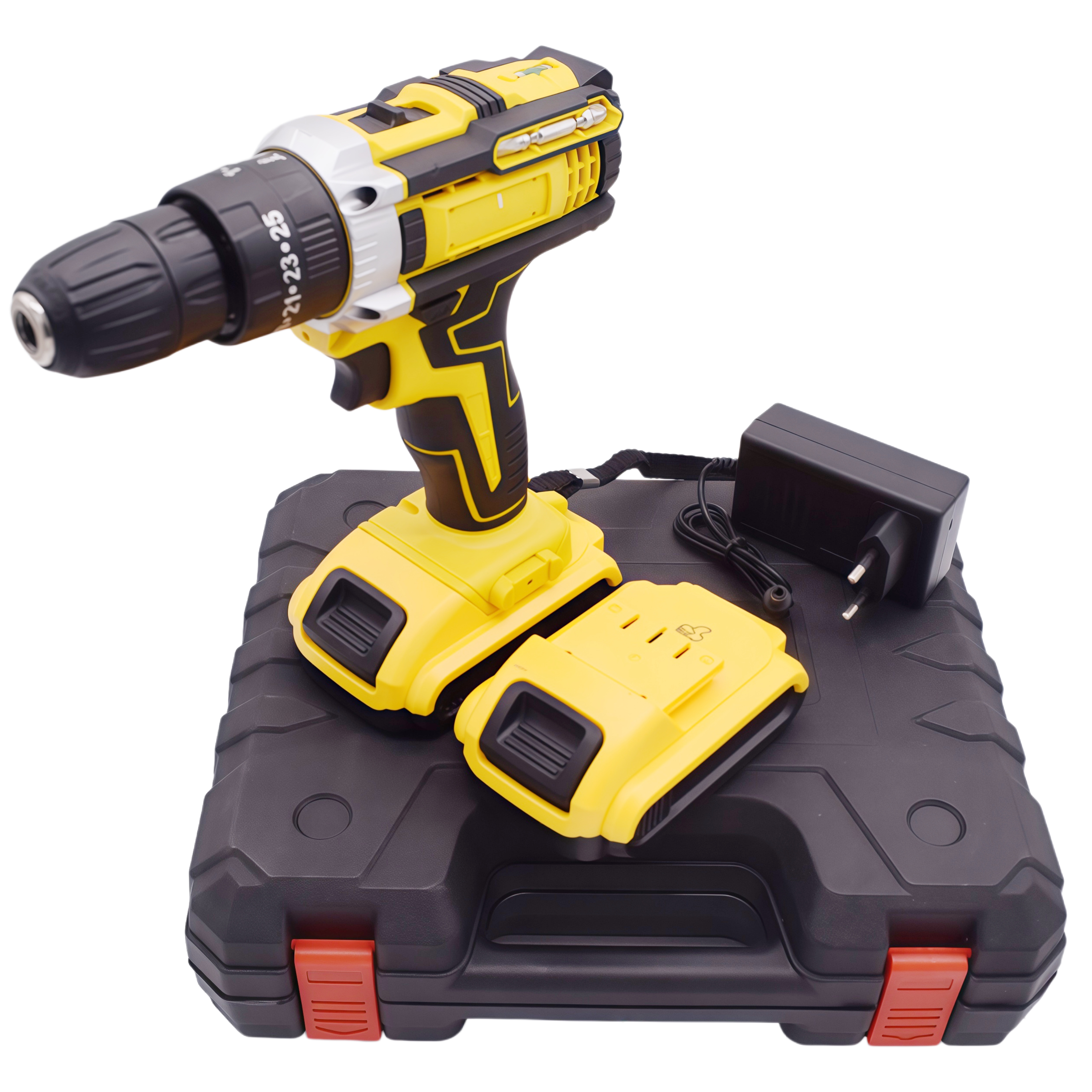 Portable 21V Lithium-Ion Cordless Drill Set Variable Speed Brush Motor Rechargeable Battery Charger 10mm Max Drilling Diameter
