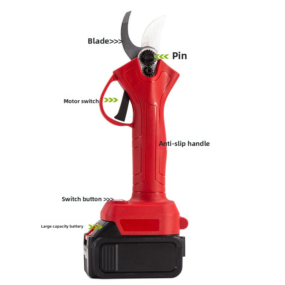 Cordless Electric Pruning Shears Lithium Battery Powered Tree Branch Cutter for Garden Trimming