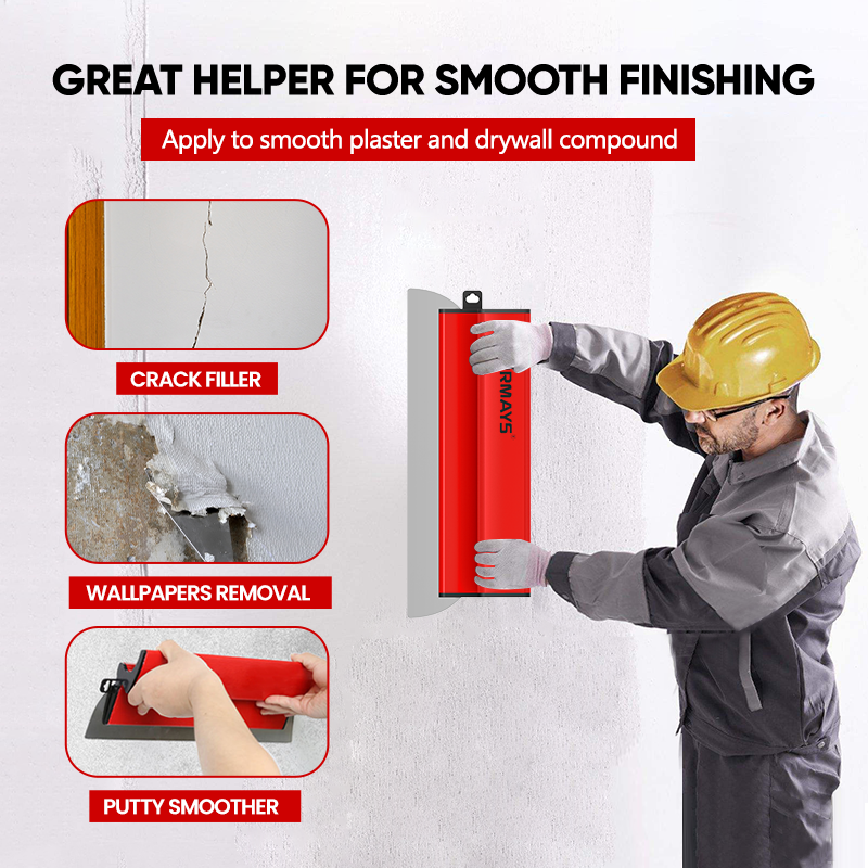 Contractor Use Wall Finishing Tool Larger Handle Grip Side Screw Reinforced Working Design 40CM Skimming Blade Set