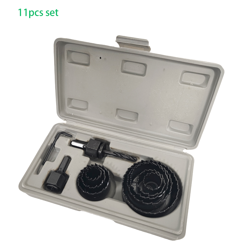 18-Piece Pro Contractor Set with Carbon Steel Large Hole Saws and Flat Bits for Wood Drilling and Pipe Applications